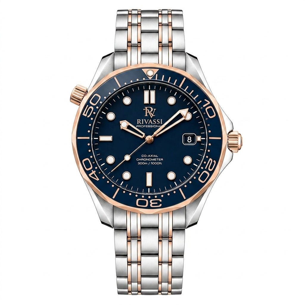 Rivassi Seamaster Diver 300M Two - Tone Sedna Gold