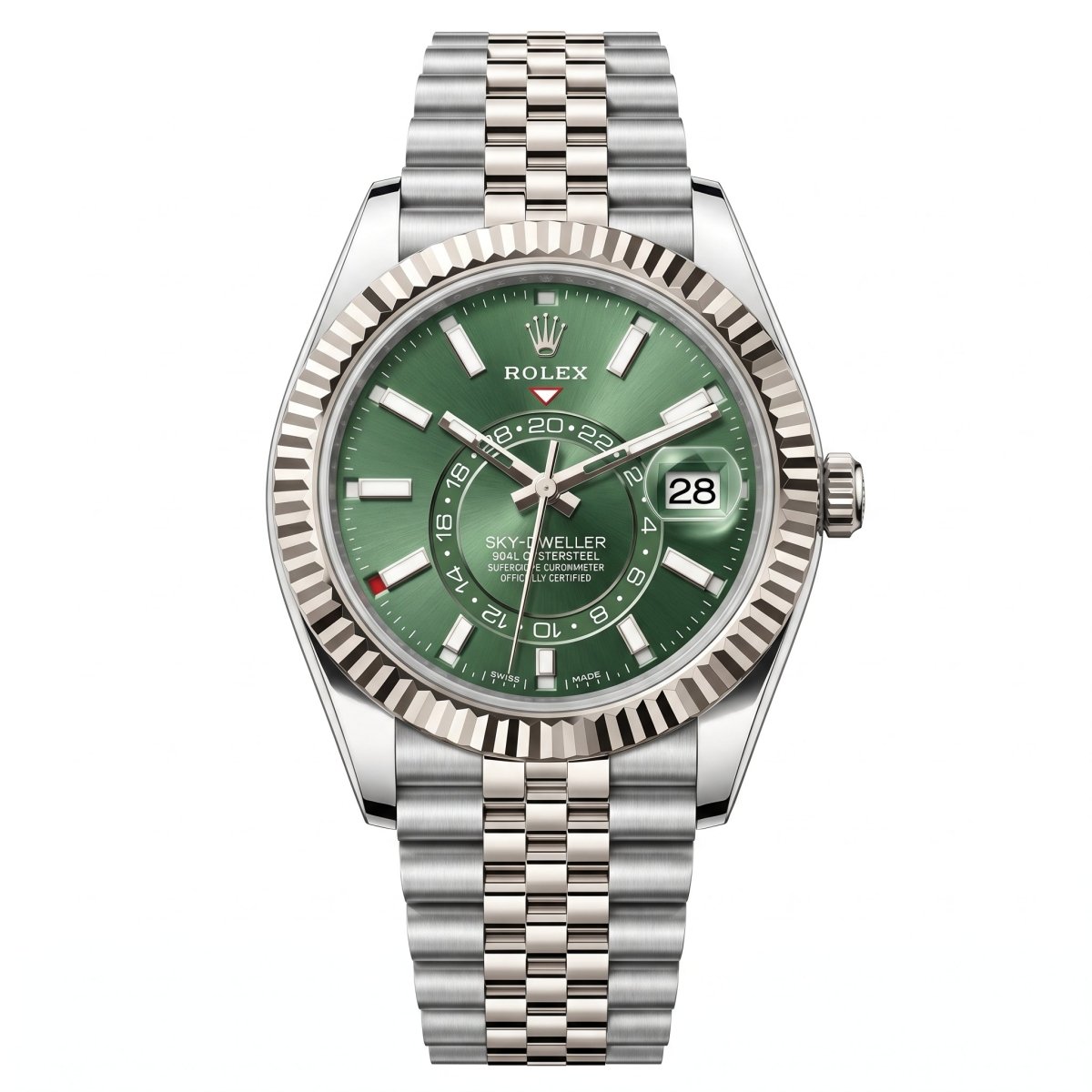 Rolex Sky-Dweller 336933 Oystersteel & White Gold "Green Dial"